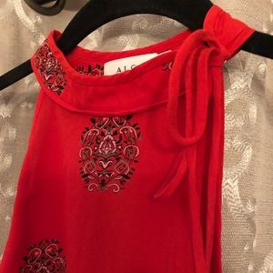 100% silk, red A.L.C. top.